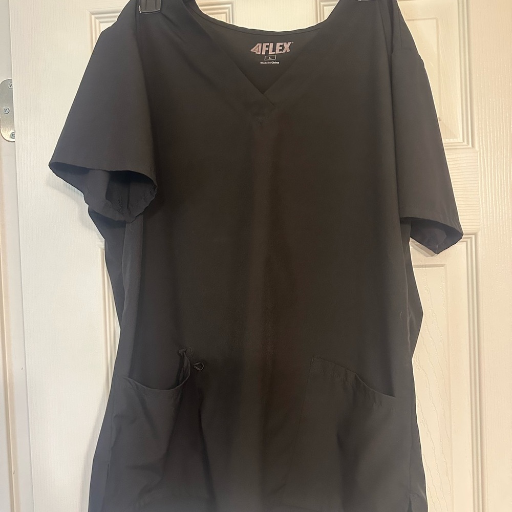 4FLEX Black Scrub Top